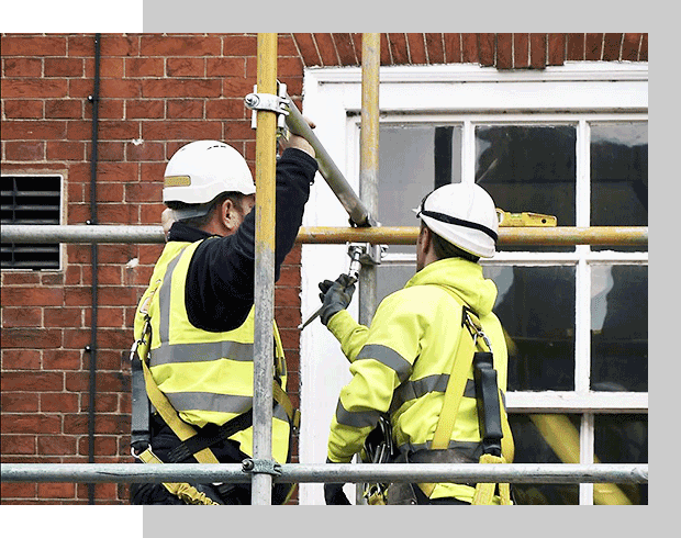 Scaffold construction and dismantling with full site support.